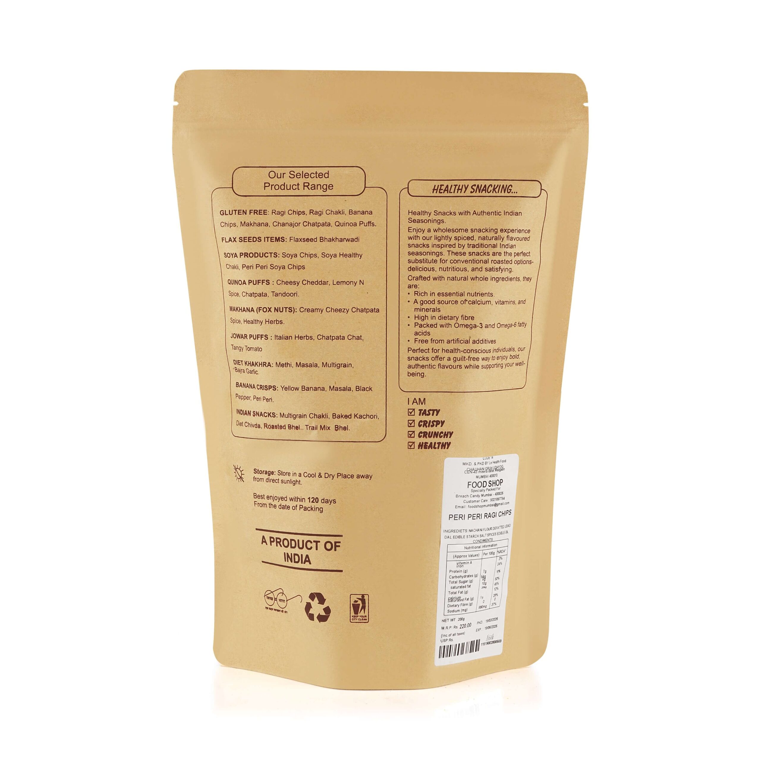 Peri Peri Ragi Chips ( Jain) Peri Peri Ragi Chips | 200g - Image 3